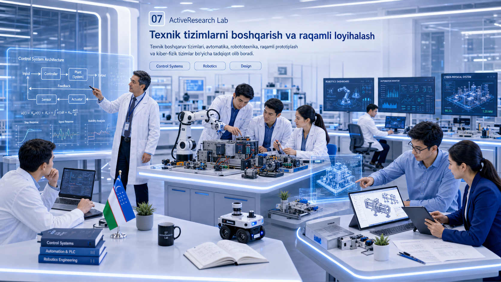 Texnik tizimlarni boshqarish va raqamli loyihalash laboratoriyasi logotipi